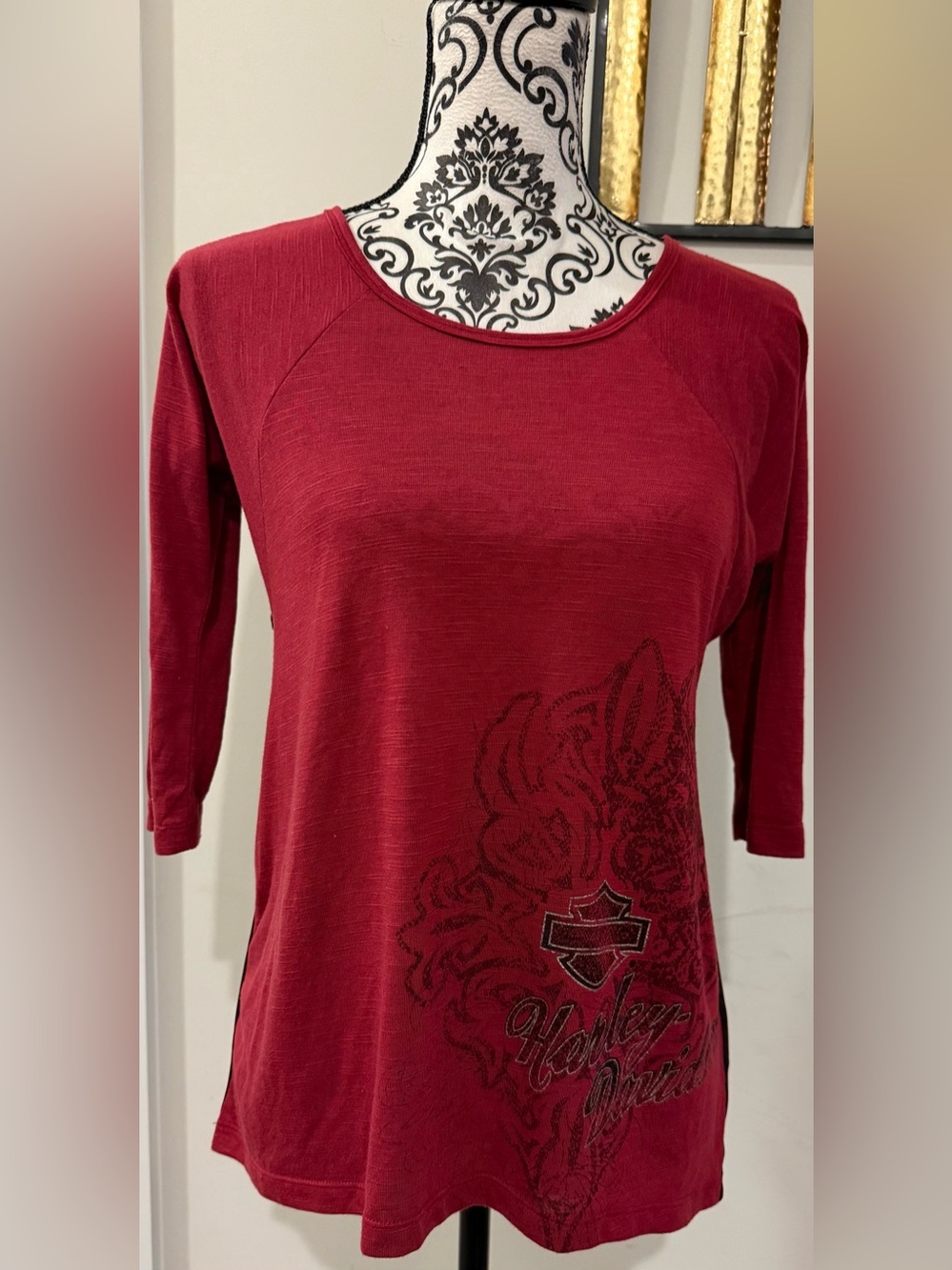 Harley-Davidson Deep Red Graphic Long Sleeve Tee